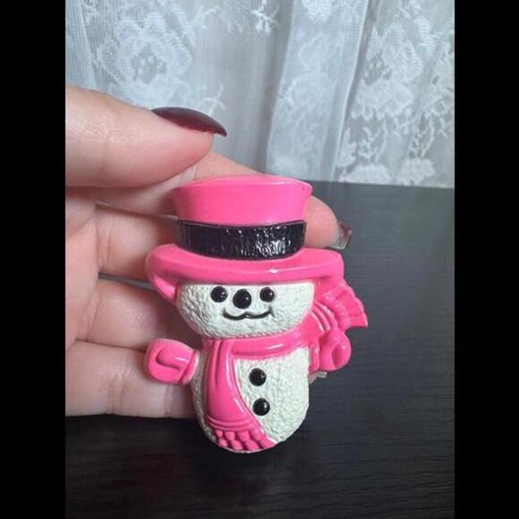 Avon Other - Vintage Avon 1974 Pink Snowman Fragrance Pin